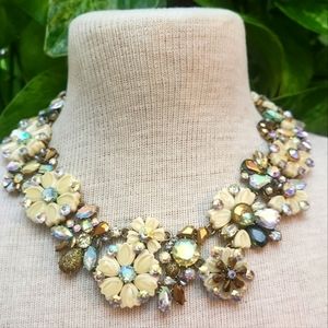 J. Crew White Cosmos Brulee  Statement Chiker Necklace